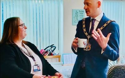 The Mayor of Gedling visits staff & residents at Gedling care home